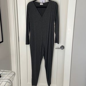 Grey long sleeved romper.